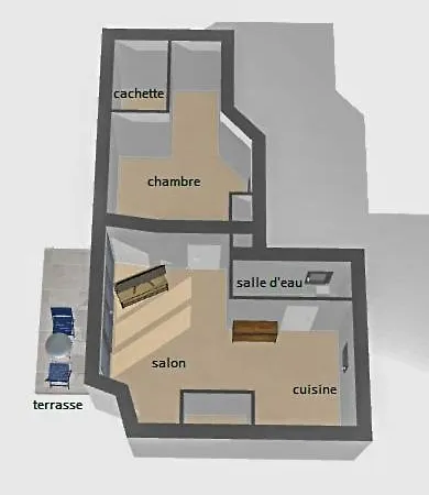 Lägenhet * * * Donjon Du Bijoutier * * * Wifi+clim+terrasse *